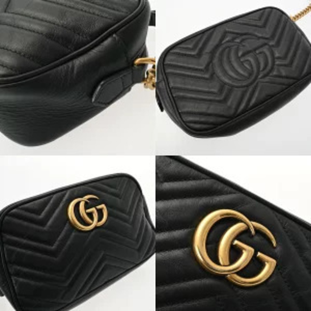 Gucci GG Marmont Camera Bag Black Quilted Leather Shoulder - Picture 7 of 9